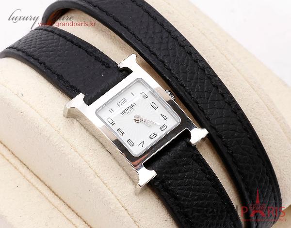 에르메스 H아워 블랙 은장 더블 스트랩 HH1.110