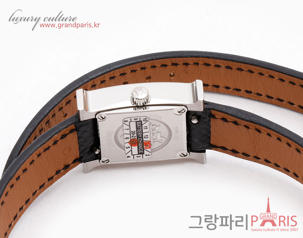 에르메스 H아워 블랙 은장 더블 스트랩 HH1.110