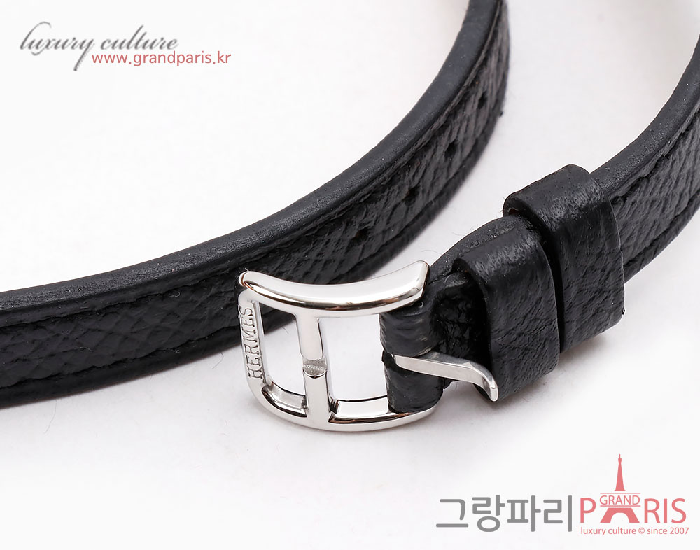 에르메스 H아워 블랙 은장 더블 스트랩 HH1.110