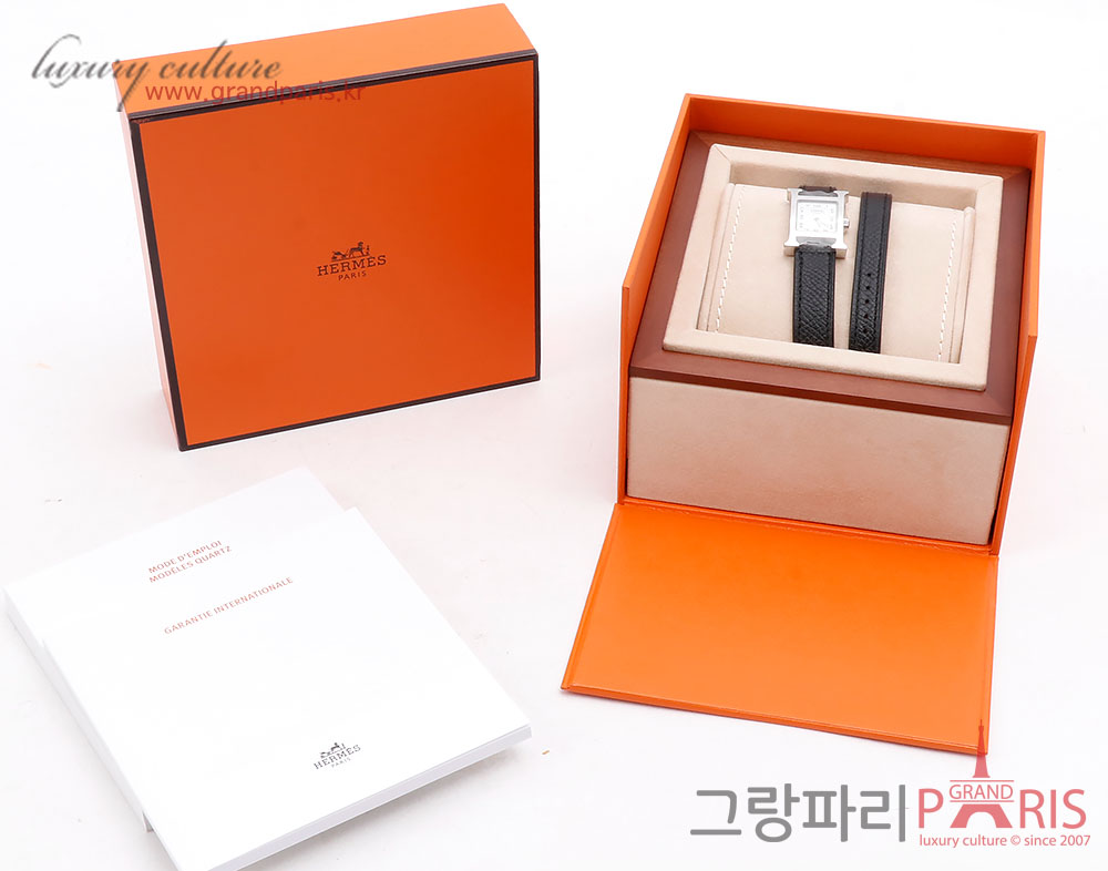 에르메스 H아워 블랙 은장 더블 스트랩 HH1.110