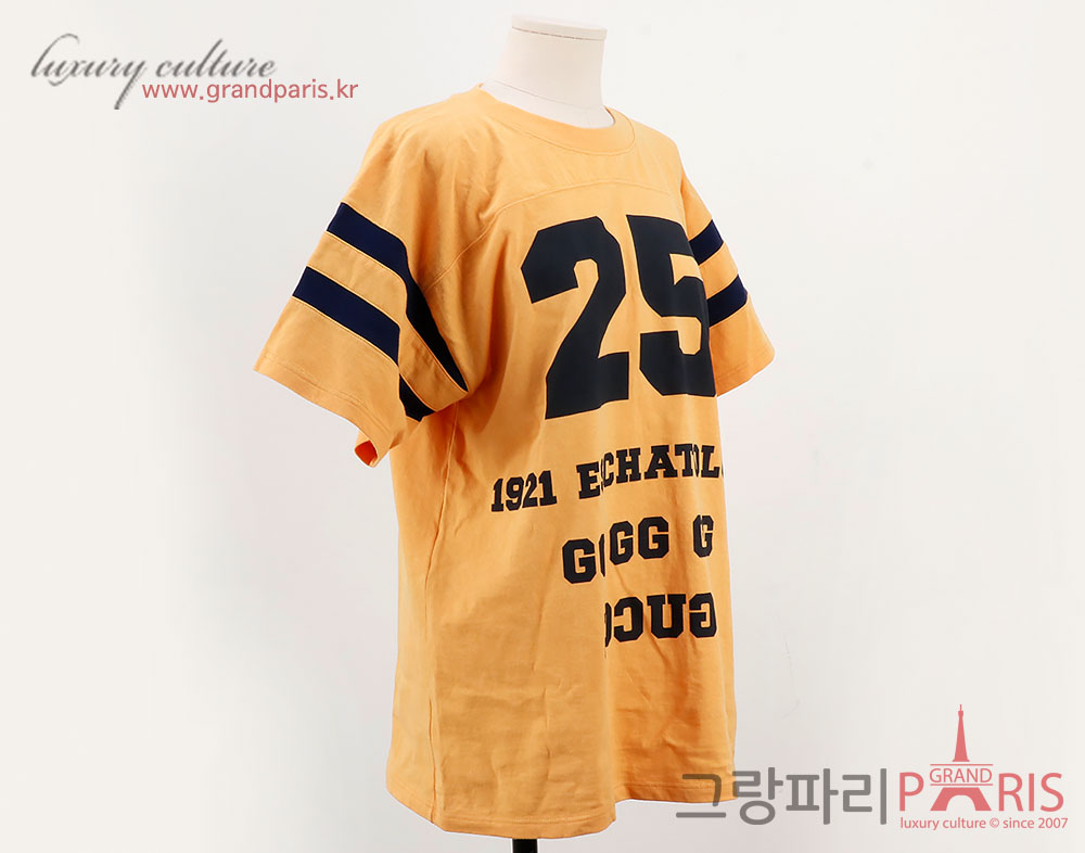 구찌 옐로우 풋볼 반소매 티셔츠 XXS