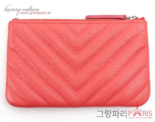 샤넬 쉐브론 캐비어 카드지갑 파우치