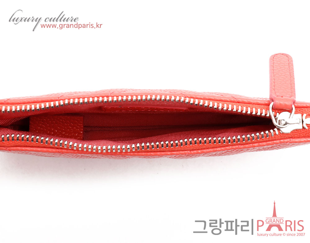 샤넬 쉐브론 캐비어 카드지갑 파우치