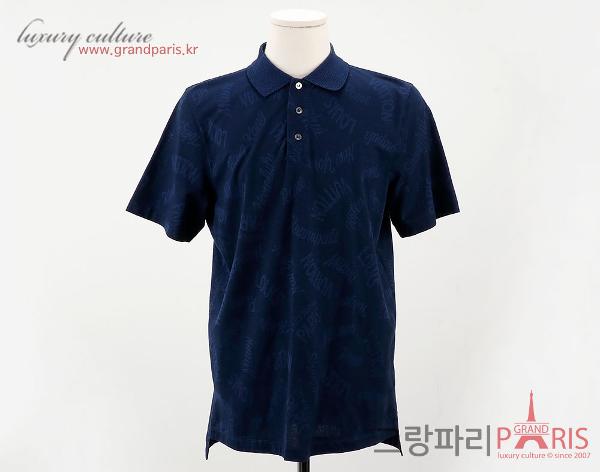 루이비통 블루 로고 패턴 PK 티셔츠 XL