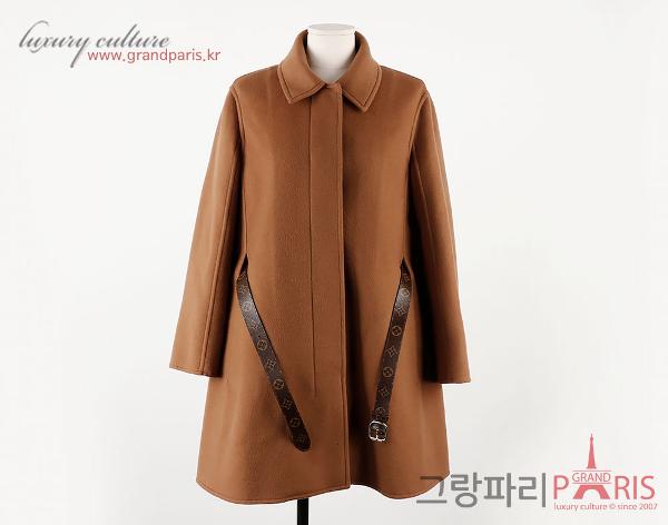 루이비통 카멜 로고 벨티드 코트 36