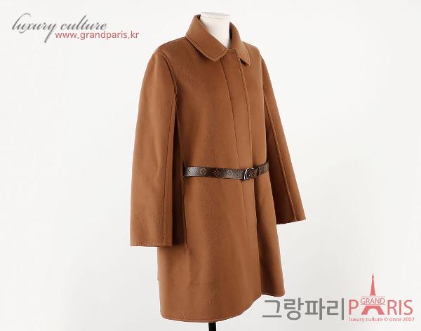 루이비통 카멜 로고 벨티드 코트 36