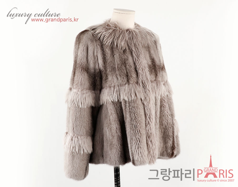 펜디 그레이 밍크 숏 자켓 36