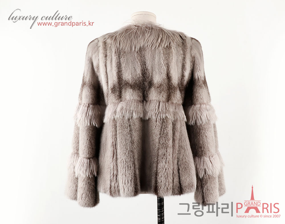 펜디 그레이 밍크 숏 자켓 36