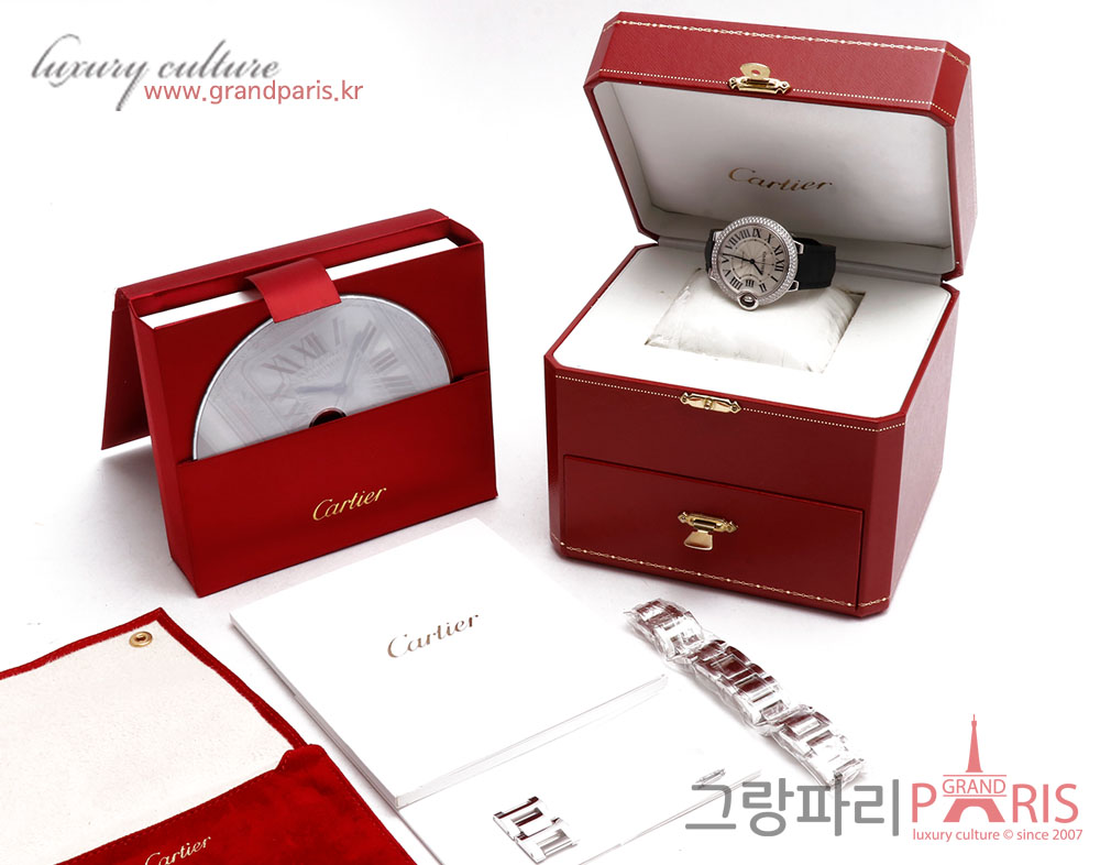 까르띠에 발롱블루 베젤 다이아 화이트골드 시계