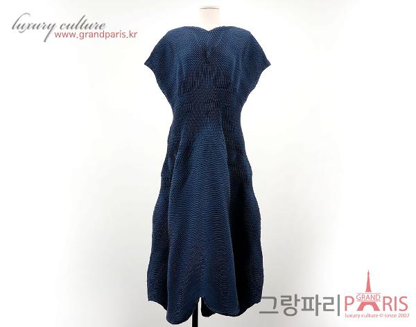 이세이미야케 네이비 블루 플리츠 민소매 원피스 2