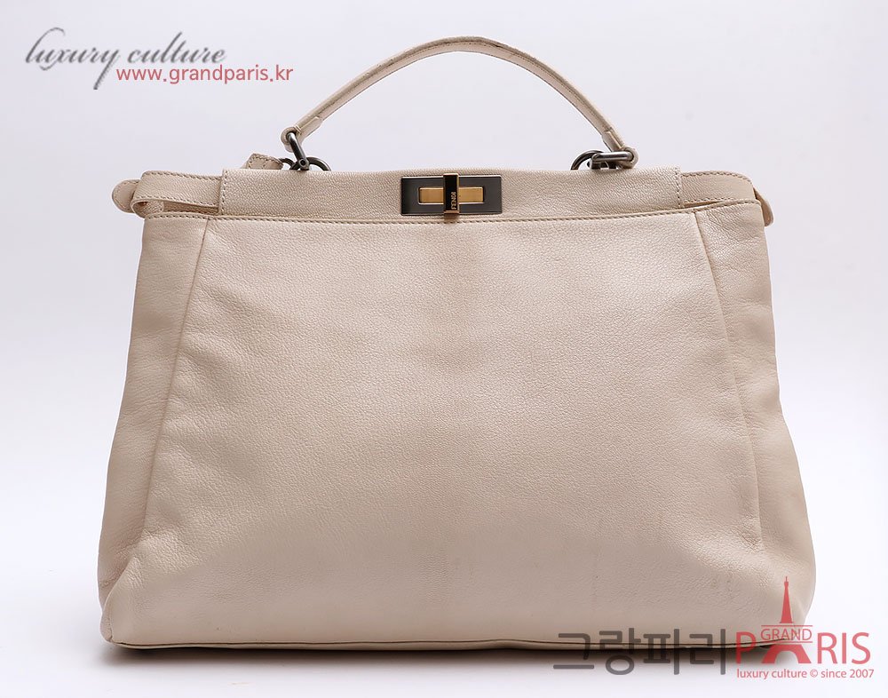 펜디 크림 베이지 피카부 토트