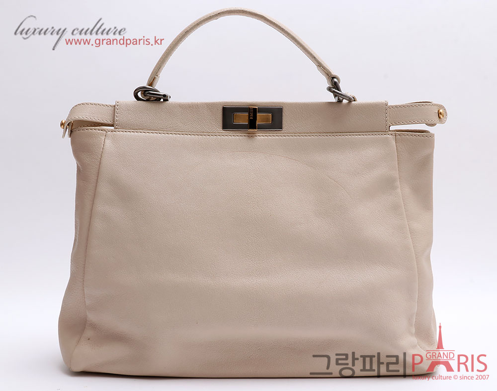 펜디 크림 베이지 피카부 토트