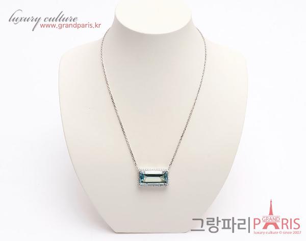 FineJewelry 천연 아쿠아마린 펜던트 화이트 골드 네크리스 Au750