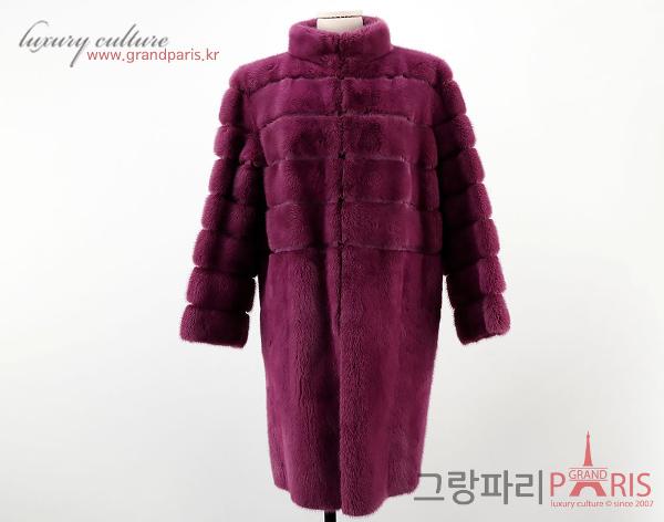 펜디 퍼플 밍크 롱 코트 46	