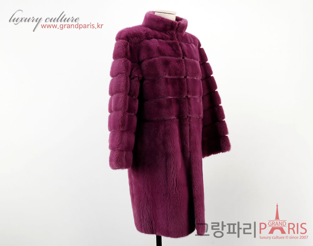 펜디 퍼플 밍크 롱 코트 46	