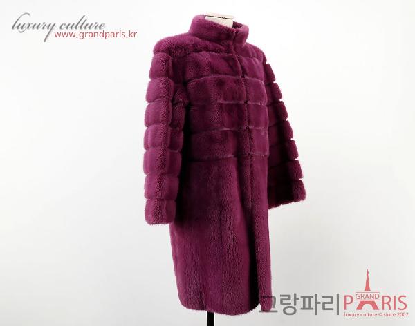 펜디 퍼플 밍크 롱 코트 46	