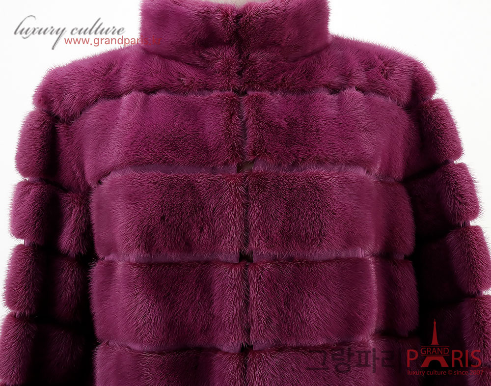 펜디 퍼플 밍크 롱 코트 46	