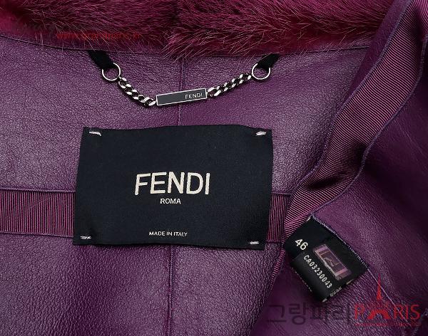 펜디 퍼플 밍크 롱 코트 46	