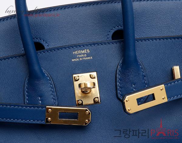 에르메스 벌킨 25 딥블루 금장 Y