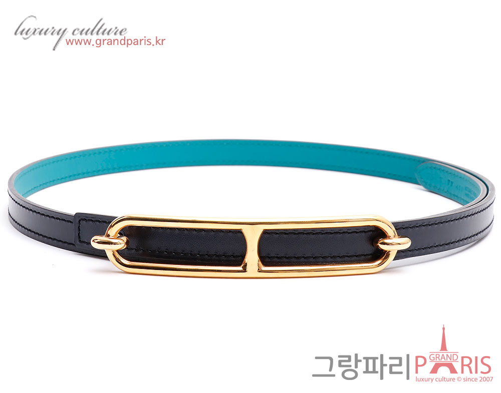 에르메스 룰리스 여성 벨트 블랙 파온 금장 75 T