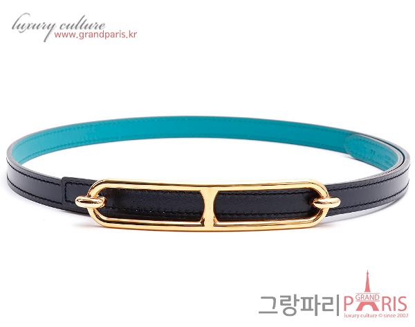 에르메스 룰리스 여성 벨트 블랙 파온 금장 75 T