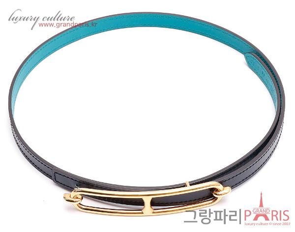 에르메스 룰리스 여성 벨트 블랙 파온 금장 75 T