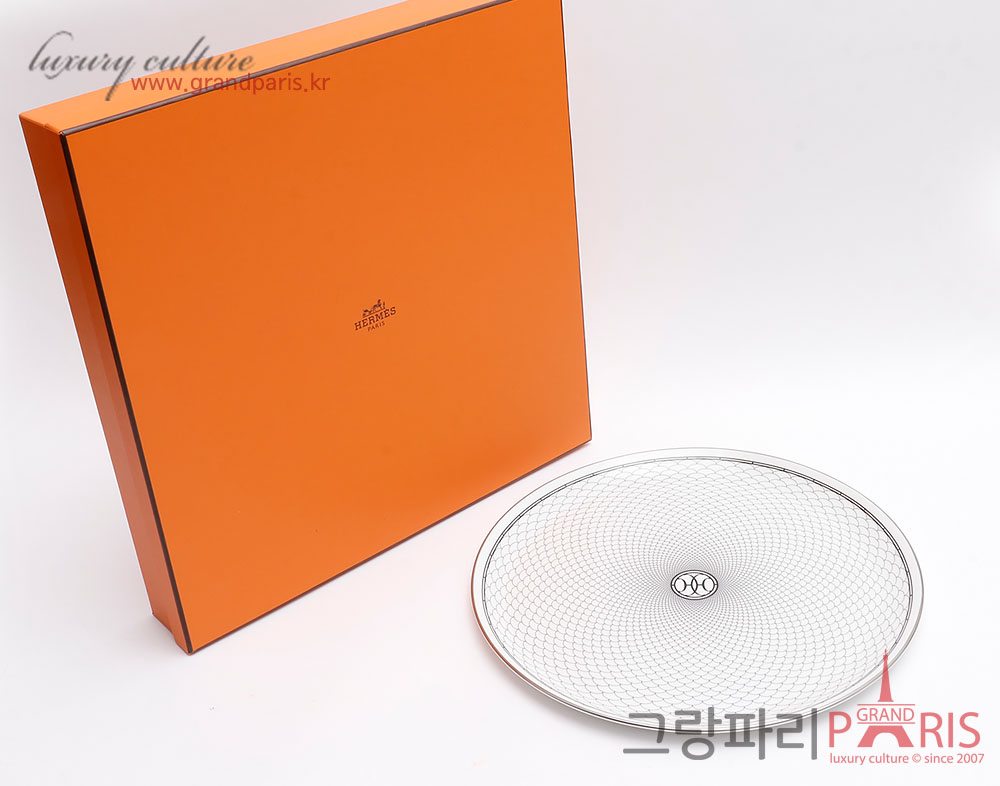 에르메스 H 데코 타르트 플레이트 화이트