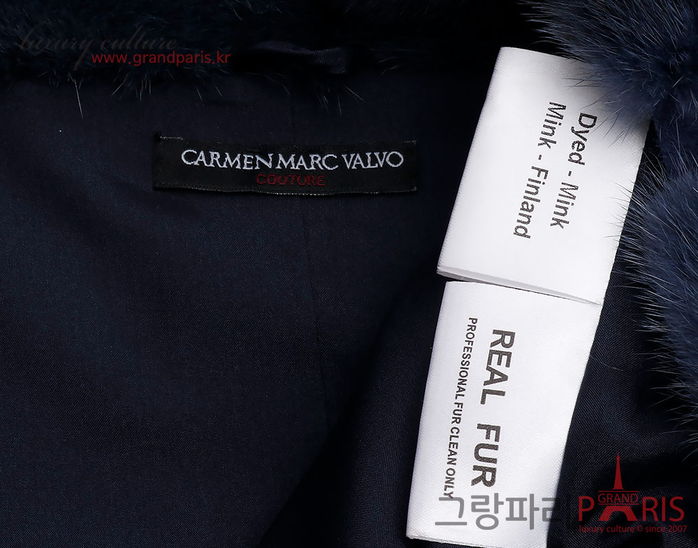 CARMEN MARC VALVO 블루 밍크 하프 코트