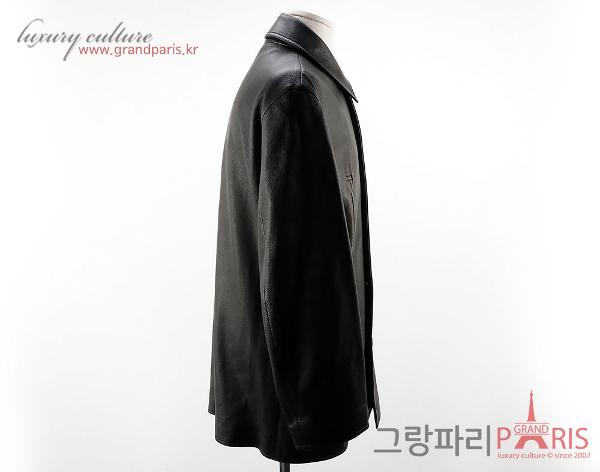 에르메스 블랙 레더 남성 숏 코트 52