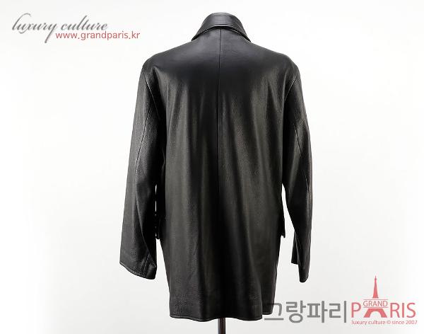 에르메스 블랙 레더 남성 숏 코트 52