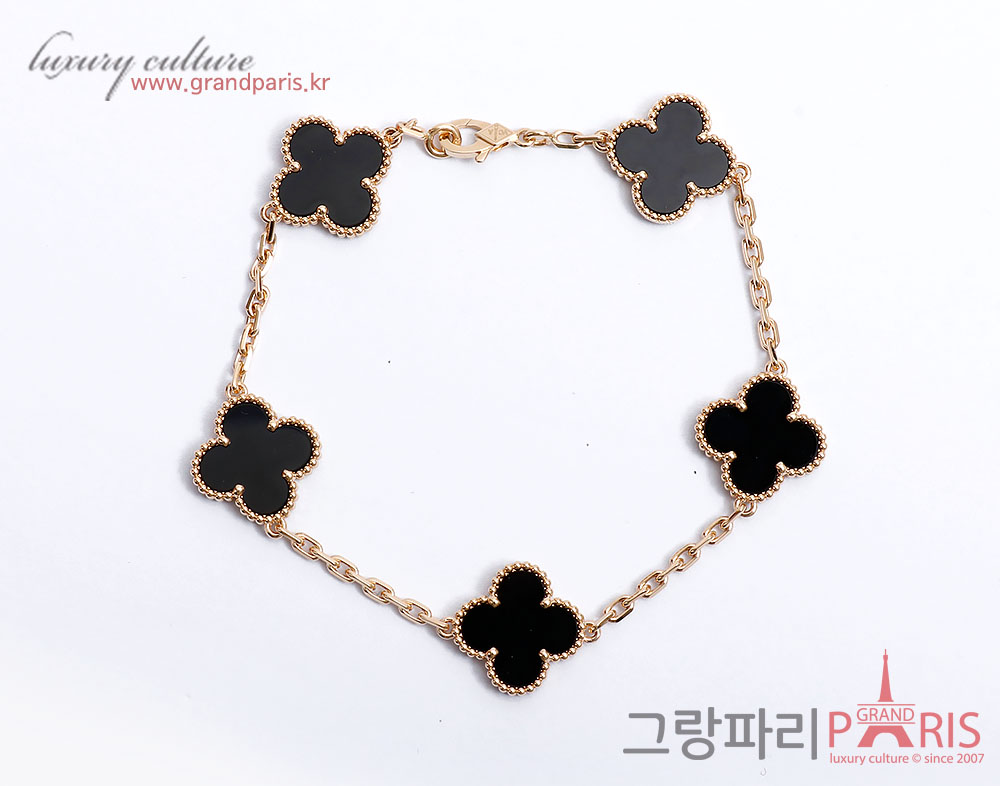 반클리프앤아펠 빈티지 알함브라 5모티브 브레이슬릿 오닉스 금장