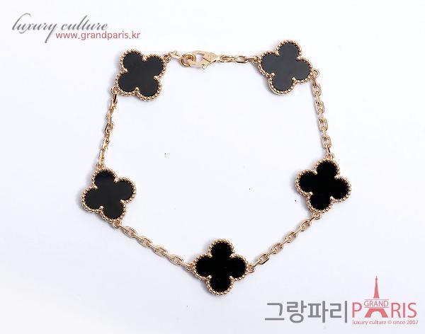 반클리프앤아펠 빈티지 알함브라 5모티브 브레이슬릿 오닉스 금장