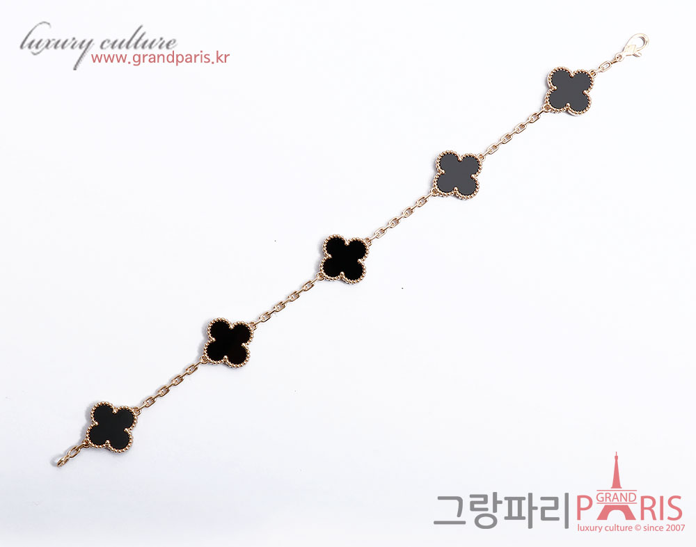 반클리프앤아펠 빈티지 알함브라 5모티브 브레이슬릿 오닉스 금장