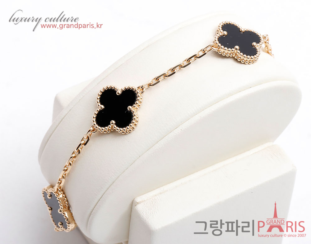 반클리프앤아펠 빈티지 알함브라 5모티브 브레이슬릿 오닉스 금장