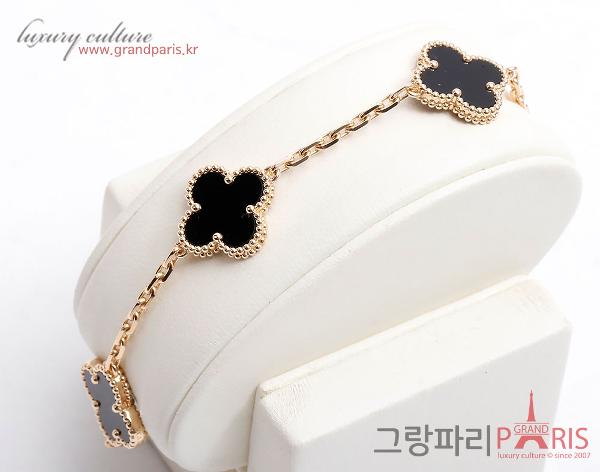 반클리프앤아펠 빈티지 알함브라 5모티브 브레이슬릿 오닉스 금장