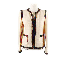 샤넬 크림 에크루 트위드 오픈 자켓 40	 보러가기