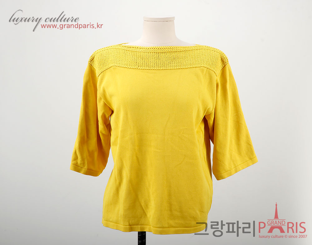 에르메스 머스타드 크로셰 니트 상의 36