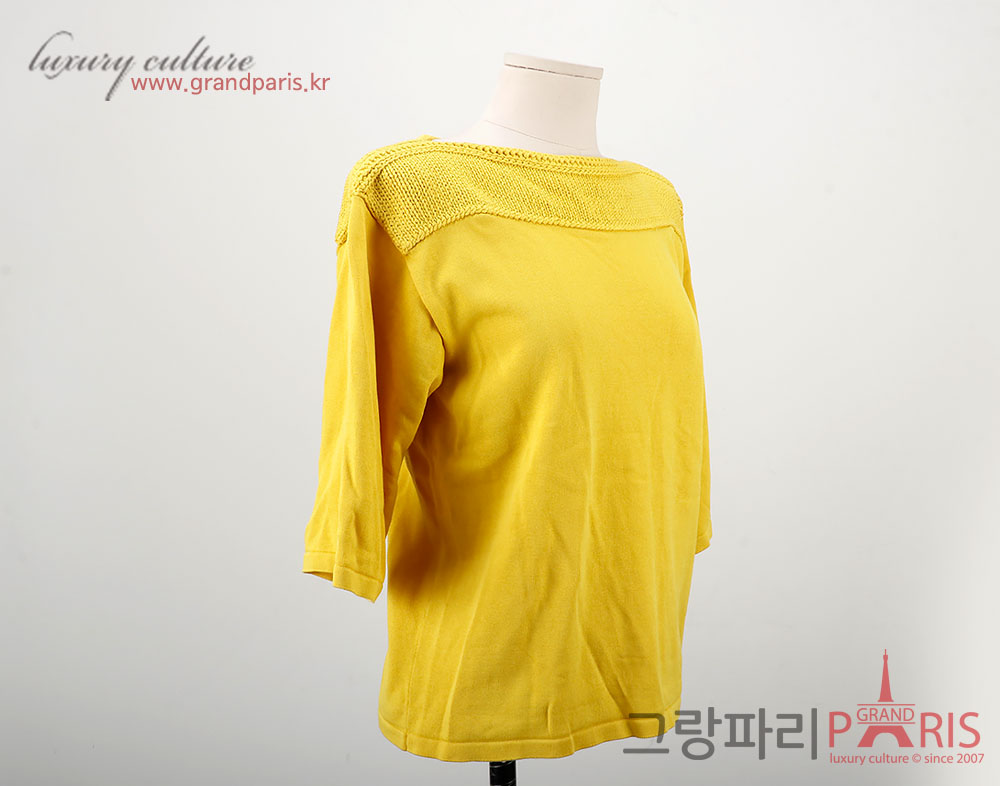 에르메스 머스타드 크로셰 니트 상의 36