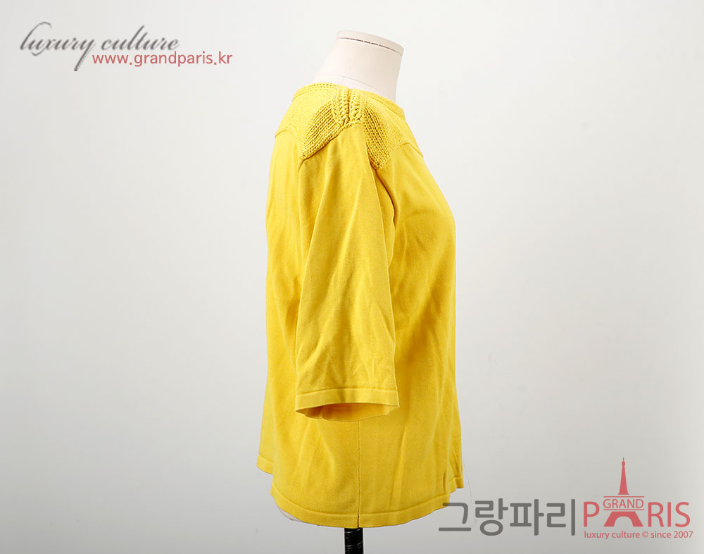 에르메스 머스타드 크로셰 니트 상의 36