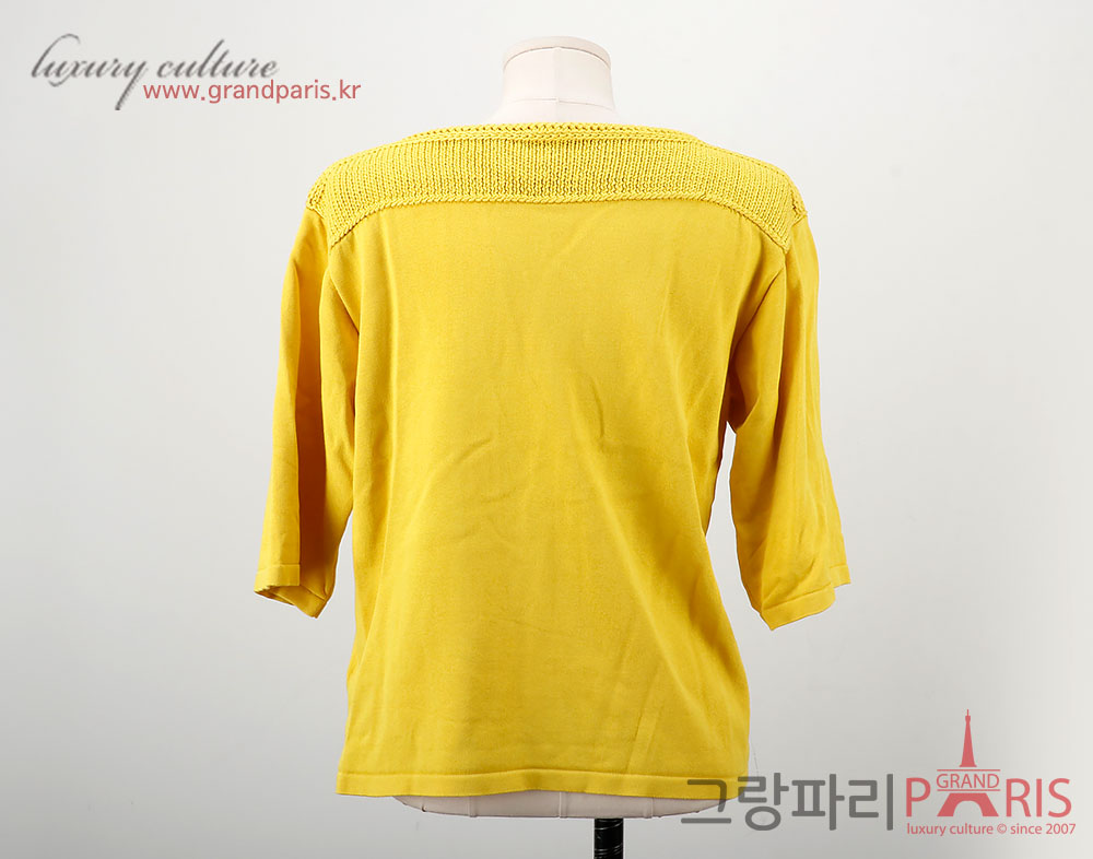 에르메스 머스타드 크로셰 니트 상의 36