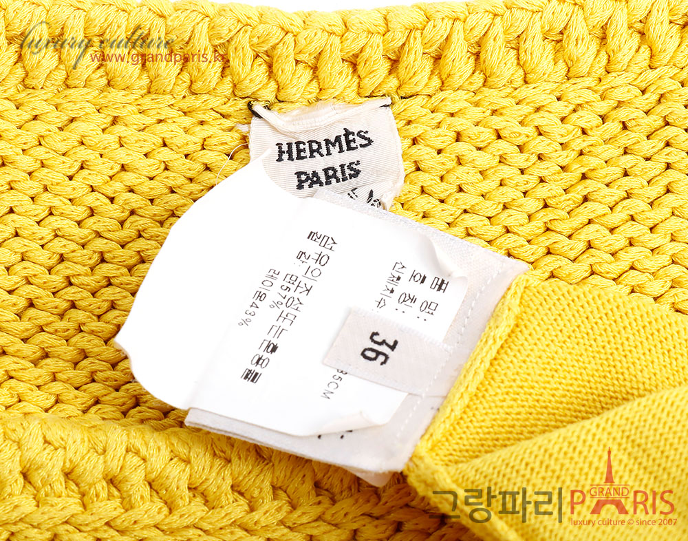 에르메스 머스타드 크로셰 니트 상의 36