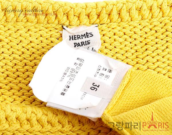 에르메스 머스타드 크로셰 니트 상의 36
