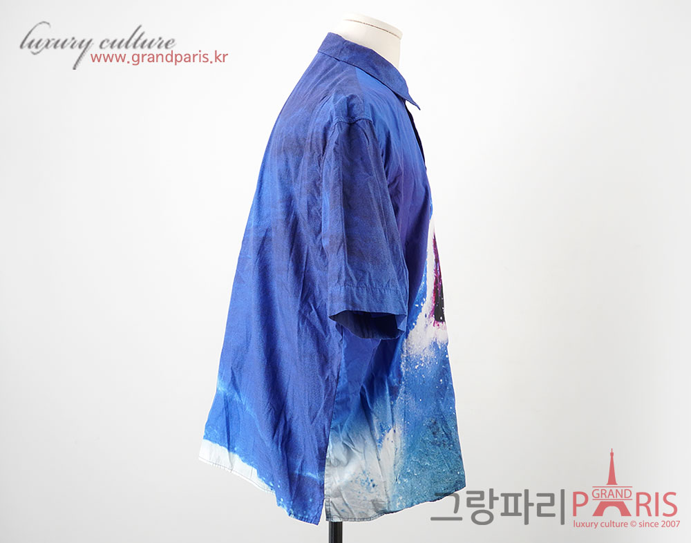 MSGM 블루 샤크 프린트 반소매 셔츠 43/17