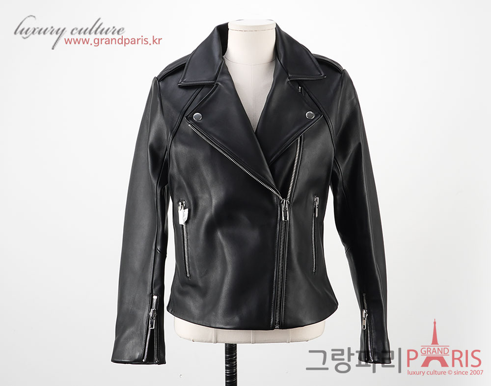 산드로 블랙 램스킨 라이더 자켓 4