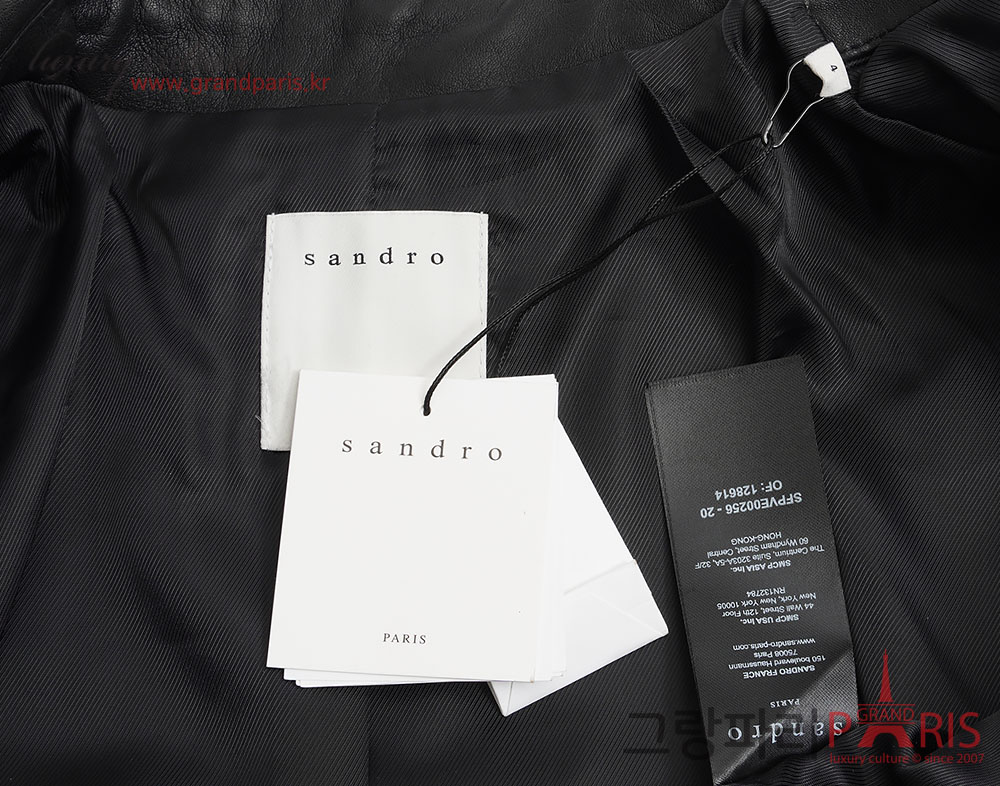 산드로 블랙 램스킨 라이더 숏 자켓 4	