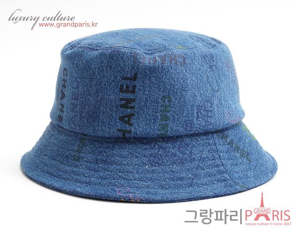 샤넬 블루 데님 클로세 버킷햇 S