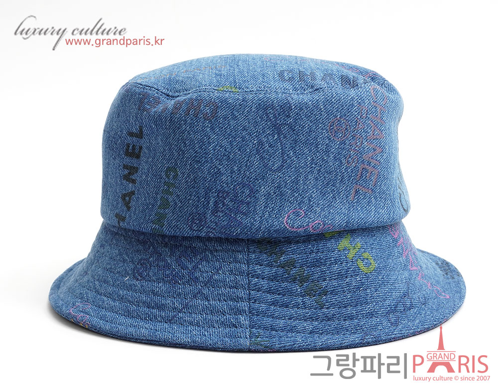 샤넬 블루 데님 클로세 버킷햇 S