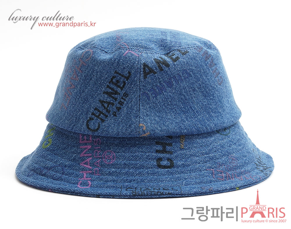 샤넬 블루 데님 클로세 버킷햇 S