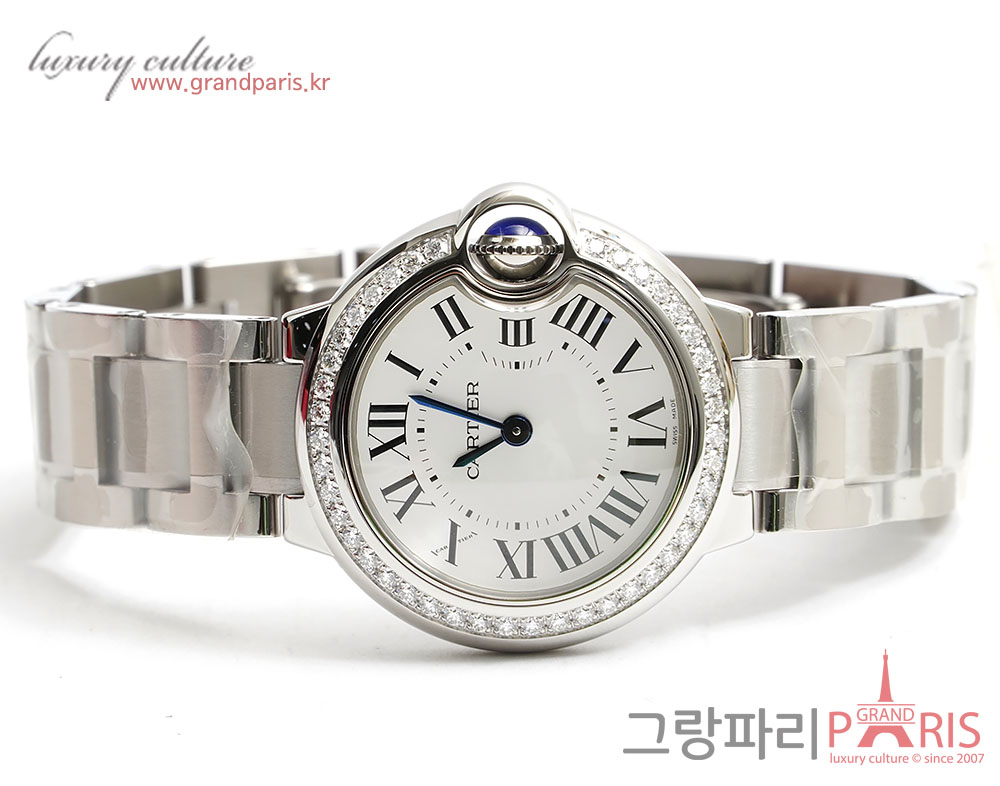 까르띠에 발롱블루 28mm 베젤다이아 스틸 여성시계 W4BB0015