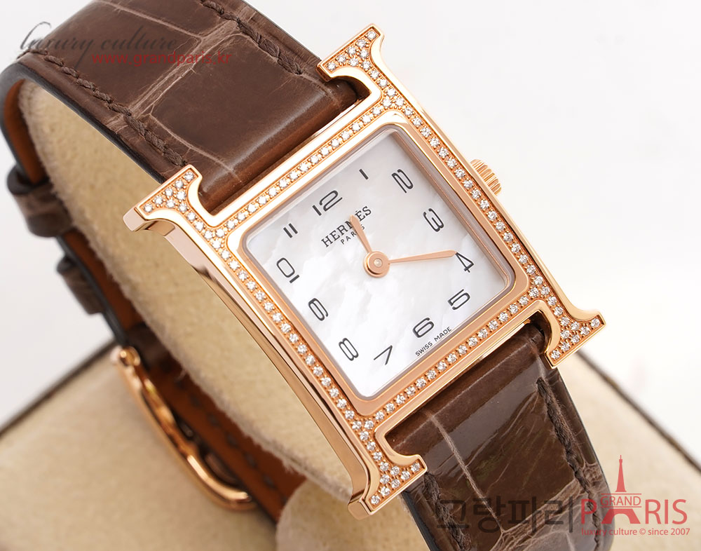 에르메스 H아워 로즈골드 베젤다이아 HH1.273 
